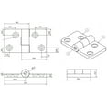 thumbnail image 4 of Black Reinforced Nylon Plastic Hinge 38x67mm Italian Made Industrial Quality, 4 of 4