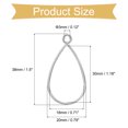 thumbnail image 2 of Uxcell Open Back Bezel Pendants, 50Pack Teardrop Hollow Frame Charm Geometric Blank Trays for Resin (Silver), 2 of 7