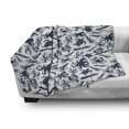 thumbnail image 3 of Nautical Soft Flannel Fleece Throw Blanket, Sea Creatures Demonstration in Monotone Design Octopus Lobster Crab, Cozy Plush for Indoor and Outdoor Use, 70" x 90", Dark Violet Blue White, by Ambesonne, 3 of 6
