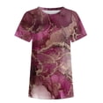 thumbnail image 4 of zanvin T-Shirt pour Femmes Décontracté à Manches Courtes Long Tee Surdimensionné Hauts Tunique d'Été Blouse à Col Rond, 4 of 5