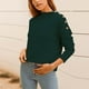 thumbnail image 2 of Tops para mujer, blusa de manga larga con cuello redondo, suéter de cuello redondo para mujer, funcionalidad versátil, 2 of 6