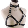 thumbnail image 5 of Leather Bra Harness Punk Cupless Bra Harness Bra Top Chest Bracket BraChain-Good, 5 of 5
