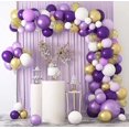 thumbnail image 1 of Kit de Arco de Globos, 129 Piezas Decoraciones de Fiesta de látex Rosa Púrpura y 4d Champaign Gold Foil Kit de Guirnaldas de Globos Arco para Boda Baby Shower Fiesta de cumpleaños. Afortunado Sencillez, 1 of 5