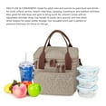 thumbnail image 5 of Insulated Lunch Bag Lunch Box Expandable Double Deck Cooler Bag Leakproof Side Tissue Pocket, Adjustable Shoulder Strap for Picnic Camping Hiking School Work, Khaki, 5 of 7