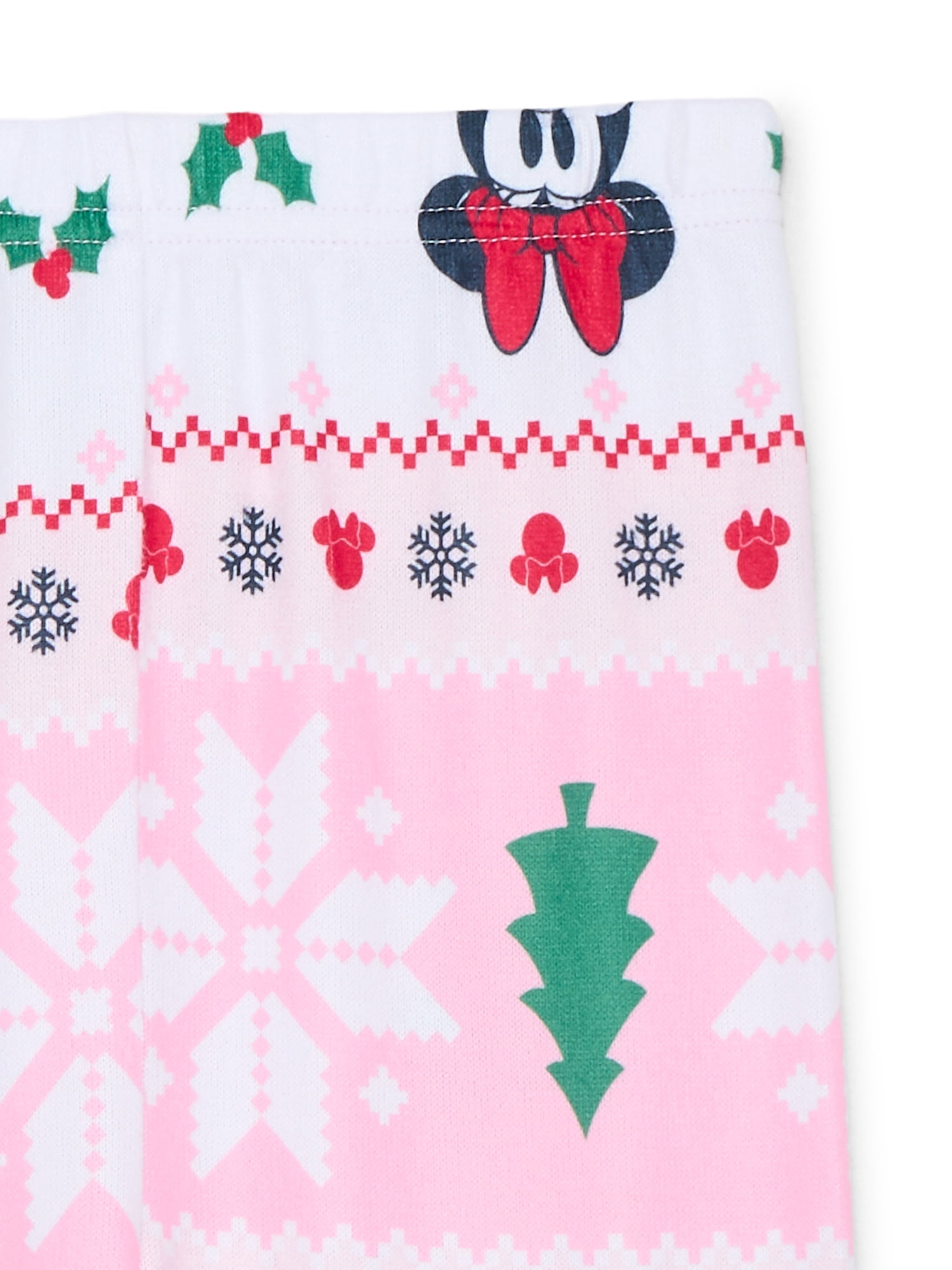 Minnie Mouse Girls Holiday Long Sleeve Top and Pants Snug Fit Pajama Set, 2-Piece, Size 4-10