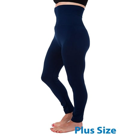 High Waist Tummy Control Full Length Legging Compression Top Pants Fleece Lined Plus Size XL