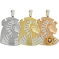 thumbnail image 4 of Real Diamond Egyptian Pharaoh Queen Nefertiti Pendant 10K Rose Gold Over Charm 2.65'', 4 of 5