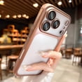 thumbnail image 2 of Allytechgroup for iPhone 15 Pro Max Clear Back Cover Protective Case Cover, Hard PC LIghtweight Shell Non-Slip Support Wireless Charging Not-Yellowing Shockproof Bumper for Women Men, Desertgold, 2 of 4
