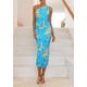 thumbnail image 2 of Vestido PRETTYGARDEN Ajustado Floral de Un Hombro Talla Grande, 2 of 6