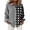 Black(Womens Tops), variant on Blouses for Women Striped & Checkered Color Block Long Sleeve Tops Asymmetrical Patchwork Button Down Shirts