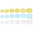 thumbnail image 1 of Unique Bargains Silicone Stretch Lids, 18Pack 6Sizes Round Container Lid for Food Cover 3Color, 1 of 6