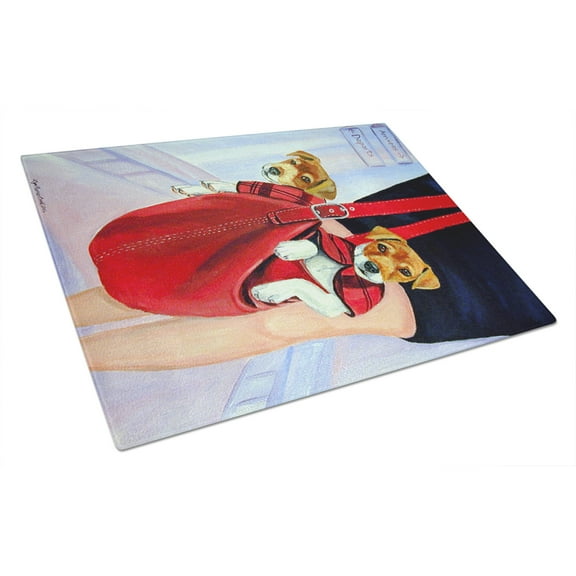 Caroline's Treasures Jack Russell Terrier Glass Cutting Board Large
