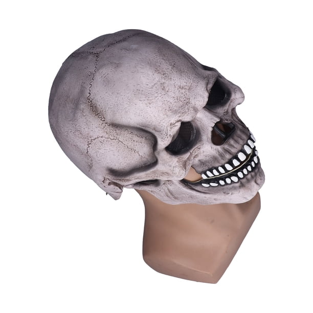 Máscara de calavera de cabeza completa de cabeza completa realista de Halloween con mandíbula móvil Casco de esqueleto de látex aterrador para accesorios de fiesta de cosplay ANGGREK Otros