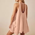 thumbnail image 5 of New Summer Fashion Dresses for Womens 2025 Plus Size Sexy Solid Color Pocket Backless Sleeveless Round-Neck Dress, 5 of 8