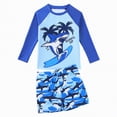 thumbnail image 4 of TOWED22 Boys Two Piece Rash Guard Swimsuits Kids Long Sleeve Printed Swimwear Sets Quick Dry Bathing Suit Boys 4-12 Years Sky Blue,7 Y, 4 of 6