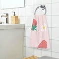 thumbnail image 6 of GZHJMY Strawberry White Flowers Cotton Towels Set 2 Pcs Absorbent Hand Towel Face Towels Kitchen Towels Bath Towels for Bathroom Laundry Room Kitchen 16 x 28 Inches, 6 of 7