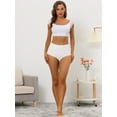thumbnail image 5 of DARING DIVA Women's High-Waist Invisibles Underwear Breathable Panties S White, 5 of 6