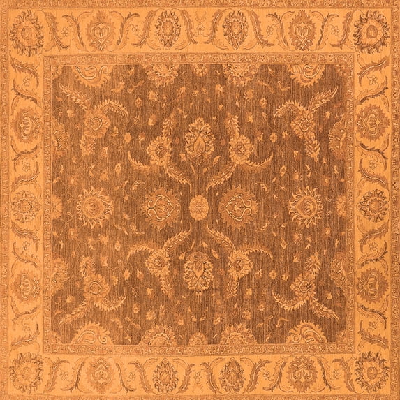 Ahgly Company Indoor Square Oriental Orange Traditional Area Rugs, 8' Square