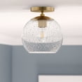 thumbnail image 2 of Evelyn&Zoe Retro Semi Flush Mount Ceiling Light with Seeded Glass, 2 of 6