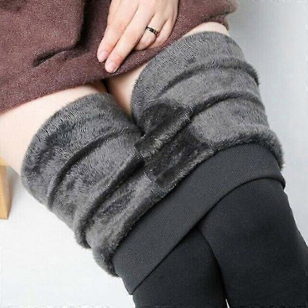 Leggings con forro polar para mujer, medias de color liso, cintura alta y largo completo.