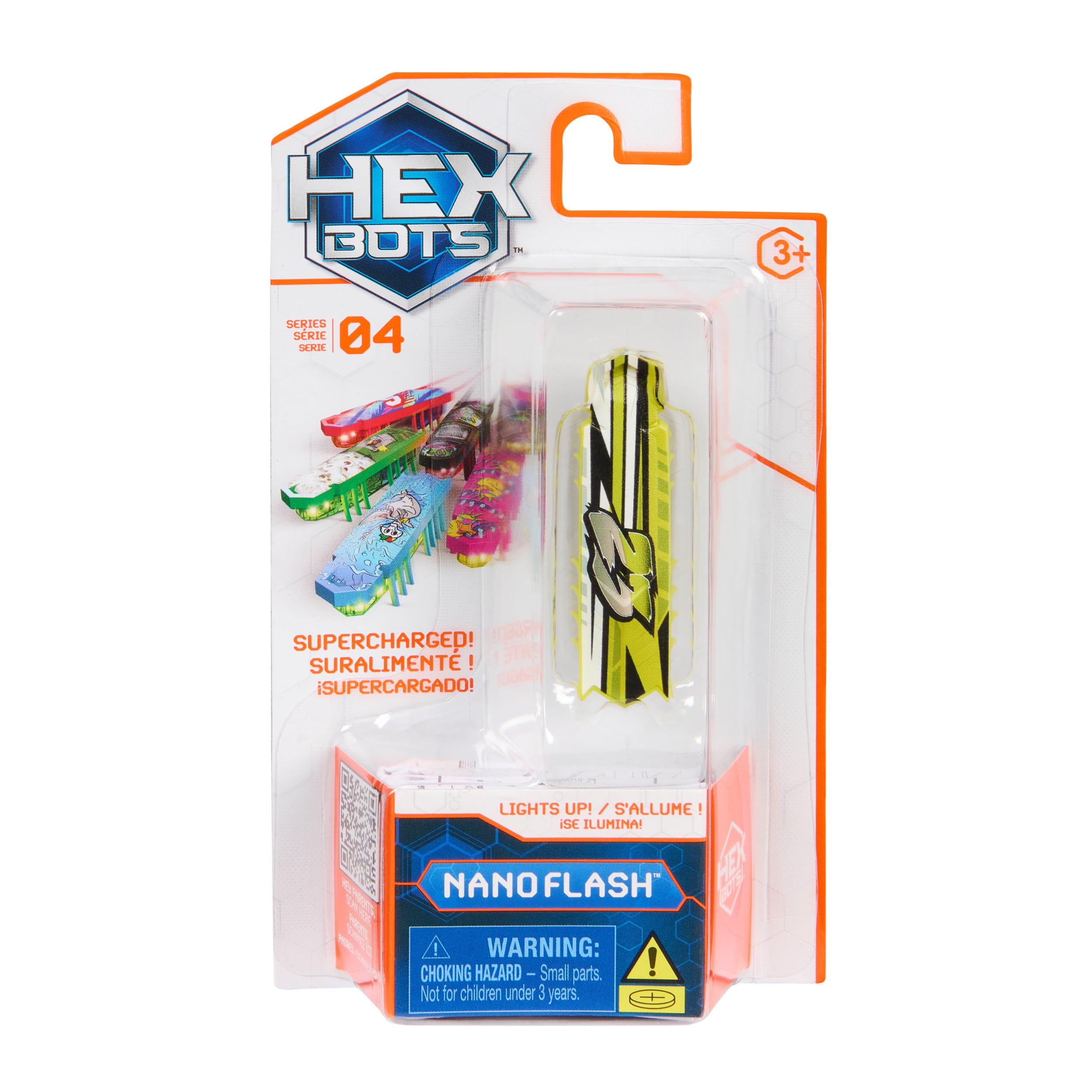 HEX BOTS Flash Nano Single, jouets sensoriels lumineux pour enfants et chats avec technologie de vibration, jouets insectes et mini robot pour enfants à partir de 3 ans