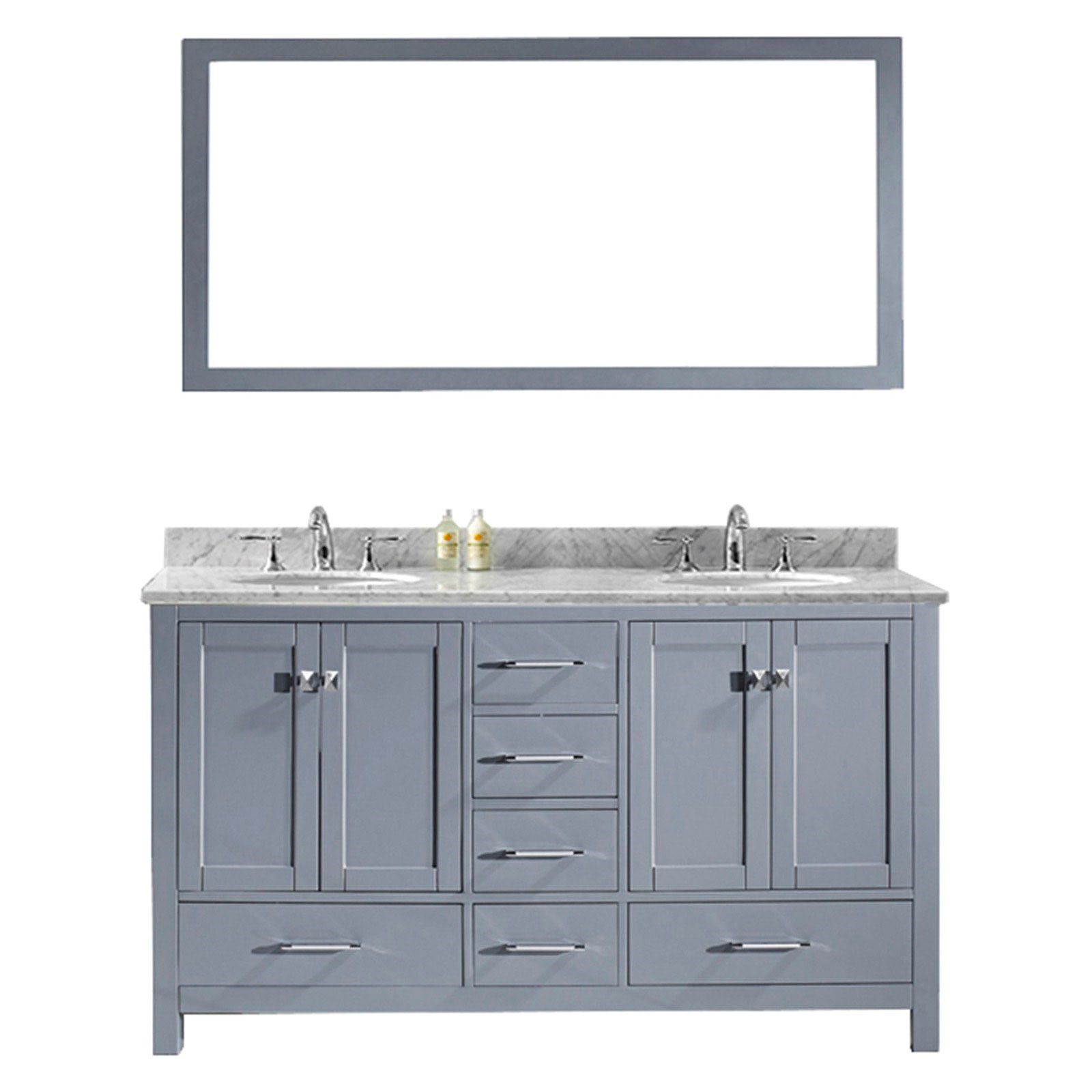 Double Sink Bathroom Vanity Combo Set, What Size Mirrors For 60 Inch Double Sink Vanity Units