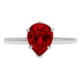 thumbnail image 7 of Solitaire Engagement Ring for Women - 2ct Natural Garnet in 14K White Gold Promise Ring, 7 of 7