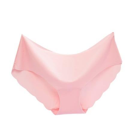 Prolriy Womens Underwear Underwear Breathable Midwaist Silk Non- Color Solid Women s Panties for Women Pink M