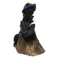 thumbnail image 4 of Halloween 5 Black Kitten Cats With Witch Hat Riding Magical Broomstick Figurine, 4 of 8