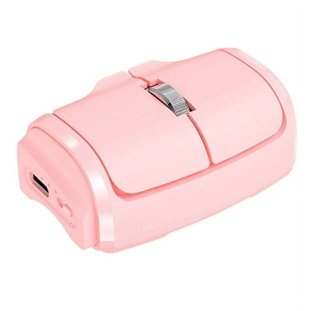 TFixol Wireless Dual-Mode Bluetooth 5.0 & 2.4G Finger Mouse with Built-In Battery, Compact Design, 1000DPI, Ergonomic for Laptop, Travel-Friendly, Pink