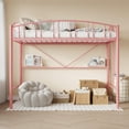 thumbnail image 5 of Yeshouse Metal Loft Bed, Twin Size with Ladder, Arched Guardrail, Sturdy Steel Slats Support, 5 of 8
