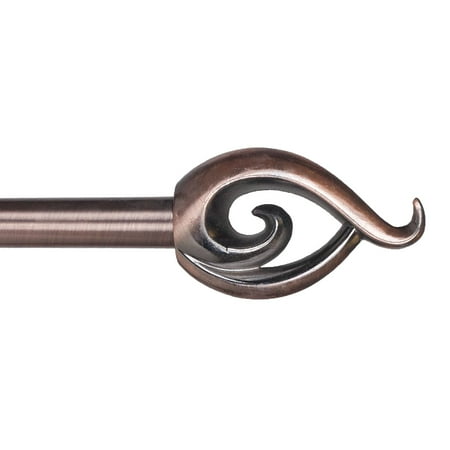 Cooper Curtain Rod Flame Curtain Rod, 3/4-Inch, Copper, Set includes: 0.75 Pole, 2 finials By Lavish Home From USA ()