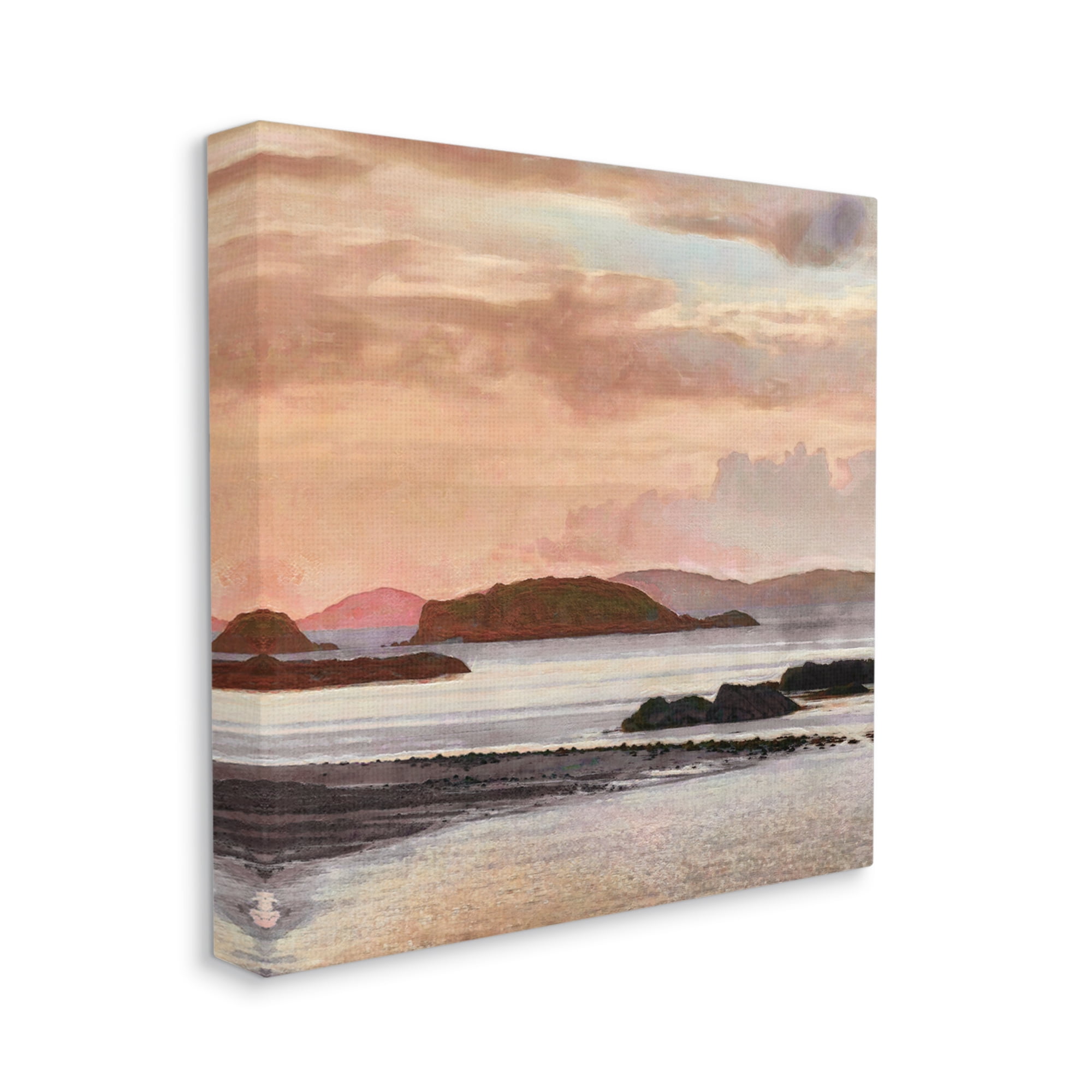 Stupell Industries Cloudy Beach Atmosphere Landscape Painting Gallery Wrapped Canvas Art Print Wall Art, 24 x 24