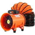 thumbnail image 1 of Ventilador utilitario de 8 pulgadas, 3300 rpm, ventilador portátil de alta velocidad, ventilador de manguera axial de escape con manguera de vinilo de 10 m (8 pulgadas, 10 m), naranja VEVOR sótanos, granjas, productos químicos, túneles, fabricación de automóviles, etc., 1 of 9