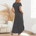 thumbnail image 3 of LIaqionyy Women's Maxi Dress Casual Loose Summer Long Dress Short Sleeve Split Side Dresses with Pockets, 3 of 6
