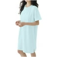 thumbnail image 2 of Ailaofu Nightgowns for Women Cotton Nightgown House Dress Short Sleeve Dress Embroidered Lounge Dress With chest pad, 2 of 6