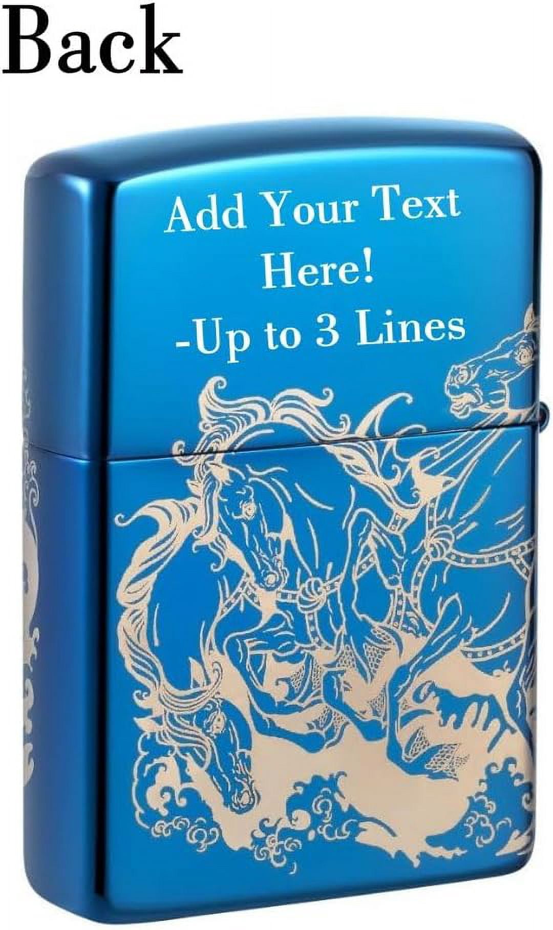 Zippo Lighter - Personalized Message Engraved Backside on Viking Design Windproof Lighter (Atlantis Greek Mythology 48787)
