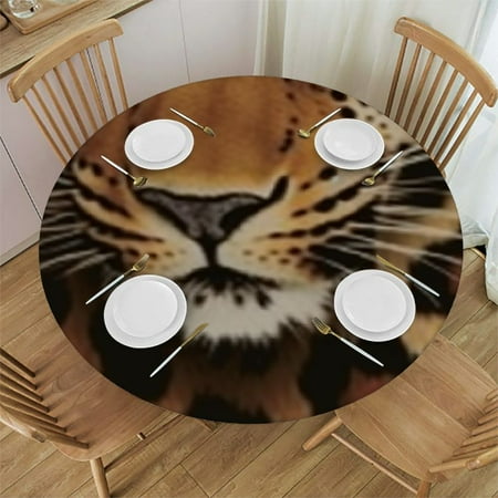 

Sheronv Leopard Print Round Tablecloth Stain Resistant & Washable for Home Kitchen Outdoor Decoration - Perfect for Indoor Outdoor Dining Wedding Parties - 100% Polyester Fiber 38 -42