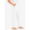 thumbnail image 3 of Roaman's Women's Plus Size Petite Plus Size Soft Knit Relaxed Pull-On Straight Leg Pant, 3 of 6