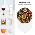 thumbnail image 6 of Pofeuu Sunflowers Mushrooms Print Coasters for Drinks, 4Pack PU Leather Coasters, Bar Drink Coasters for Tabletop Protection, Furniture from Damage-Octagon, 6 of 6