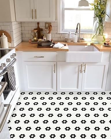 MORCART Peel and Stick Floor Tile, Vinyl Flooring Waterproof, DIY Flooring for Bathroom, Kitchen, Fireplace, Pet House, Stairs, Bedrooms, Wall(20PCS,7.87" x 7.87",White)