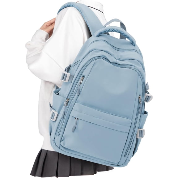 Lightweight Backpack for Women, Large Laptop Travel Backpack Casual Daypack College Bag Rucksack for Men. White