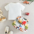 thumbnail image 3 of LAPAKIDS Infant Baby Boy Summer Clothes Short Sleeve Cartoon Car Printed T-Shirt and Shorts Outfit 12-18 Months, 3 of 6