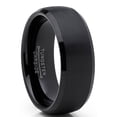 thumbnail image 1 of Men's Solid Black Tungsten Wedding Band Ring Dome 8MM Comfort-fit, 1 of 6