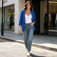 thumbnail image 6 of Guluxicc Women's Open Front Shirts Long Sleeve Solid Tops for Everyday Wear Summer Casual Outfits, 6 of 7