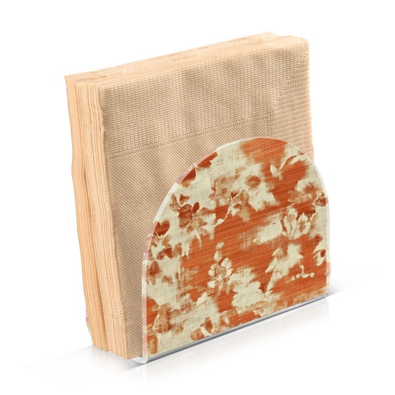 Dailycode Napkin Holder for Table Acrylic Kitchen Paper Tissue Dispenser, Warm Vintage Flora Patterned