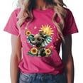 thumbnail image 2 of GEWSEY Sunflower Shirts for Women Funny Tshirts Graphic Tees Patriotic Shirts Cute Summer Athletic Tops Casual Women's Clothing (Hot Pink, 3XL), 2 of 6