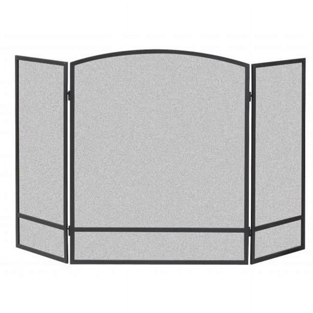 Panacea 30 by 48 Inch 3 Panel Fireplace Screen with Arched Design, Black