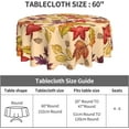 thumbnail image 5 of Leaf Fall Tablecloth Round 60 Inch Thanksgiving Tablecloth Circular Waterproof Maple Leaf Tablecloth Cloths Washable Polyester Tabletop Runner for Kitchen Party Picnic Dining Decor, 5 of 6