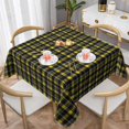 thumbnail image 6 of Square Tablecloth 60 x 60 Inch, Black Yellow Scottish Plaid Square Tablecloths Washable Table Cover Farmhouse Table Cover for Party, Wedding, Cocktail, Banquet, Festival, 6 of 8